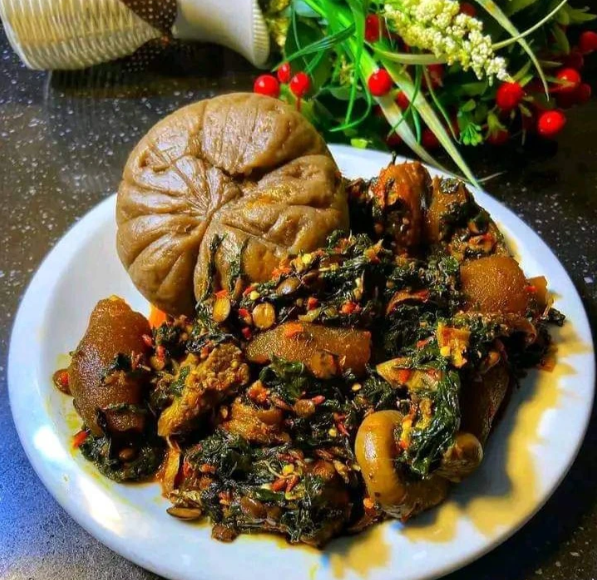 Amala + Efo Riro + Beef
