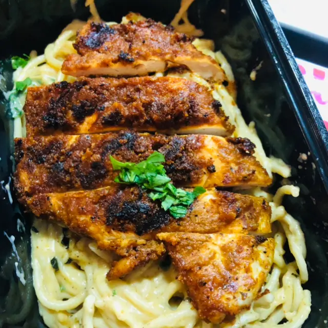 Cream Cheese Pasta with Suya-Spiced Chicken